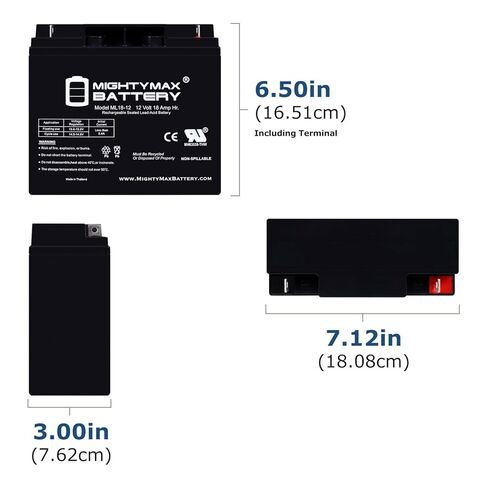 Mighty Max Battery 12V 18AH SLA Battery for Werker SLAA12-18NB - 4 Pack in Kuwait