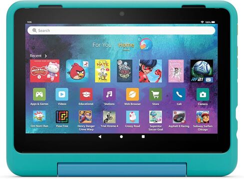 Amazon Kid-Friendly Case for Fire HD 8 tablet (Only compatible with 12th generation tablet), Hello Teal in Kuwait
