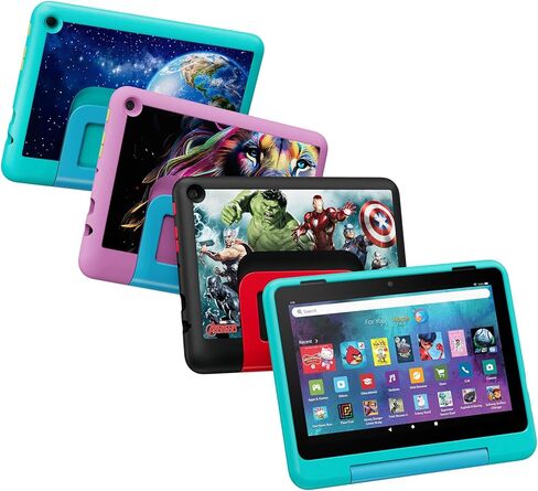 Amazon Kid-Friendly Case for Fire HD 8 tablet (Only compatible with 12th generation tablet), Hello Teal in Kuwait