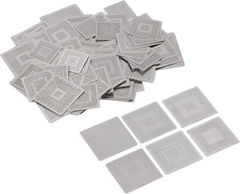 Fafeicy BGA Reballing Stencils، 304 قوالب من الفولاذ المقاوم للصدأ لإصلاح بطاقة رسومات الكمبيوتر المحمول، مجموعة متينة مكونة من 144 قطعة مع علامات دقيقة in Kuwait