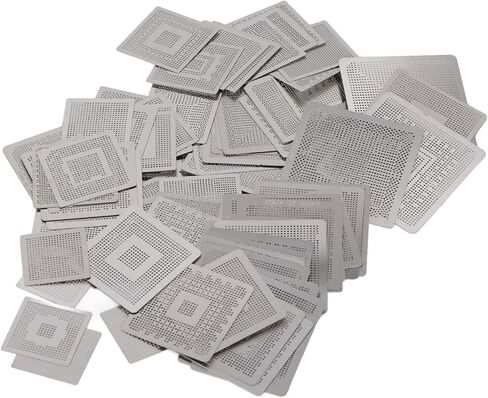 Fafeicy BGA Reballing Stencils، 304 قوالب من الفولاذ المقاوم للصدأ لإصلاح بطاقة رسومات الكمبيوتر المحمول، مجموعة متينة مكونة من 144 قطعة مع علامات دقيقة in Kuwait