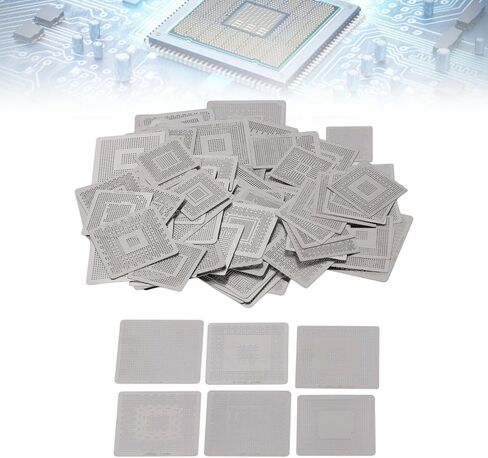 Fafeicy BGA Reballing Stencils، 304 قوالب من الفولاذ المقاوم للصدأ لإصلاح بطاقة رسومات الكمبيوتر المحمول، مجموعة متينة مكونة من 144 قطعة مع علامات دقيقة in Kuwait
