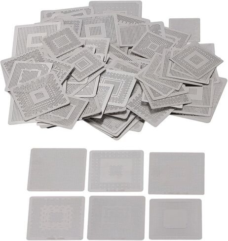 Fafeicy BGA Reballing Stencils، 304 قوالب من الفولاذ المقاوم للصدأ لإصلاح بطاقة رسومات الكمبيوتر المحمول، مجموعة متينة مكونة من 144 قطعة مع علامات دقيقة in Kuwait