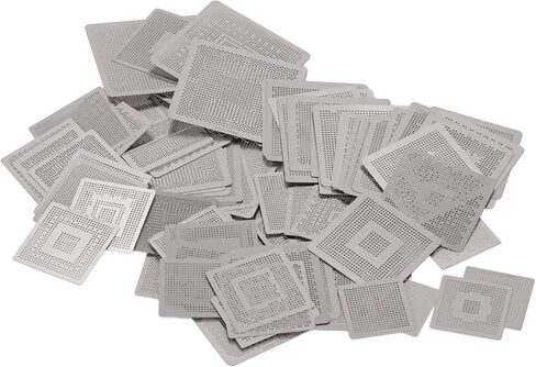 Fafeicy BGA Reballing Stencils، 304 قوالب من الفولاذ المقاوم للصدأ لإصلاح بطاقة رسومات الكمبيوتر المحمول، مجموعة متينة مكونة من 144 قطعة مع علامات دقيقة in Kuwait