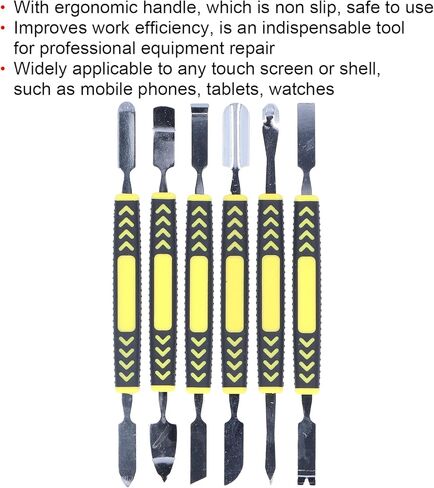 SUNGOOYUE Metal Spudger، 6 قطع أداة فتح طرفي مزدوج مع مقبض مريح لإصلاح الهاتف المحمول والكمبيوتر اللوحي والكمبيوتر المحمول in Kuwait