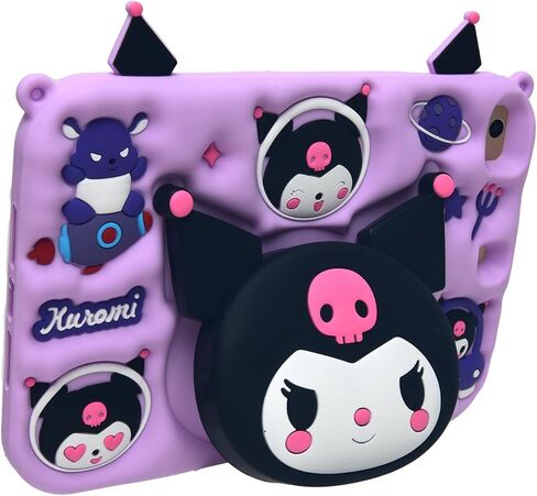 Cartoon Case for iPad 10.2"，MONEHOYSY Cute Soft Silicone Kickstand [Drop Proof,Shock Proof,Anti Slip] Back Stand Cover Case for Kids Children Teens Girls Boys (Kurom-1) in Kuwait