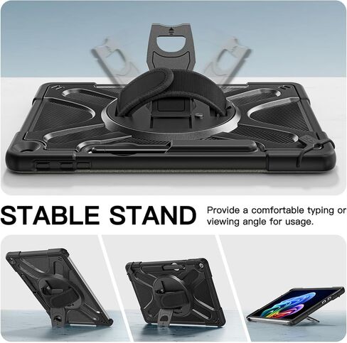 ZenRich Rugged Case with Keyboard for Surface Pro 12, Bluetooth Keyboard Case for Microsoft Surface Pro 12-inch with 360 Rotating Hand Strap & Stand & Shoulder Belt in Kuwait