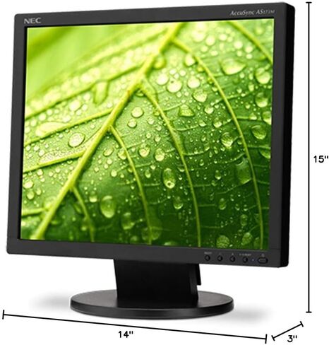 NEC AS173M-BK شاشة كمبيوتر مكتبي ذات قيمة 7 بوصات مع إضاءة خلفية LED، أسود in Kuwait