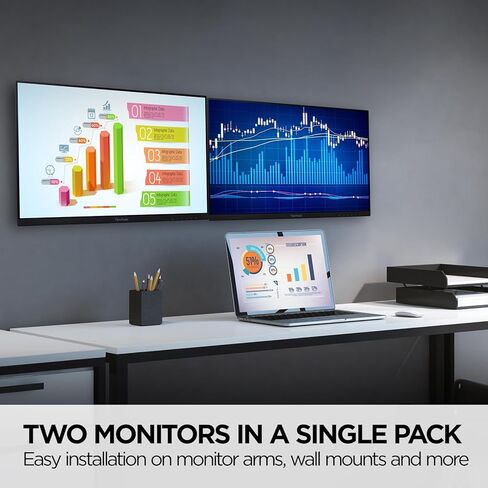 مجموعة الشاشات المزدوجة ViewSonic VA2456A-MHD_H2 بدون إطار IPS بدقة 1080 بكسل للرأس فقط مع 120 هرتز، والعناية بالعين، وقابلة للتركيب على VESA، ومدخل HDMI، وDisplayPort، وVGA للمنزل والمكتب (متجدد) in Kuwait