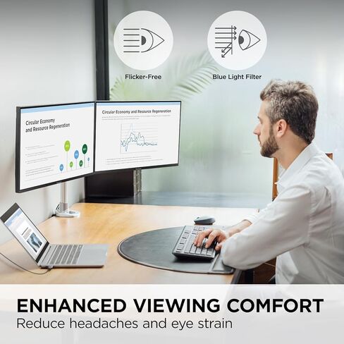مجموعة الشاشات المزدوجة ViewSonic VA2456A-MHD_H2 بدون إطار IPS بدقة 1080 بكسل للرأس فقط مع 120 هرتز، والعناية بالعين، وقابلة للتركيب على VESA، ومدخل HDMI، وDisplayPort، وVGA للمنزل والمكتب (متجدد) in Kuwait