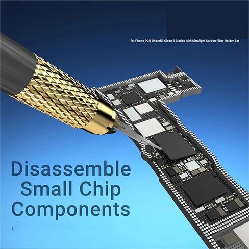 1 قطعة DA12 للهاتف PCB Underfill نظيفة 3 شفرات مع مجموعة حامل ألياف الكربون خفيفة إزالة الغراء نقب سكين in Kuwait