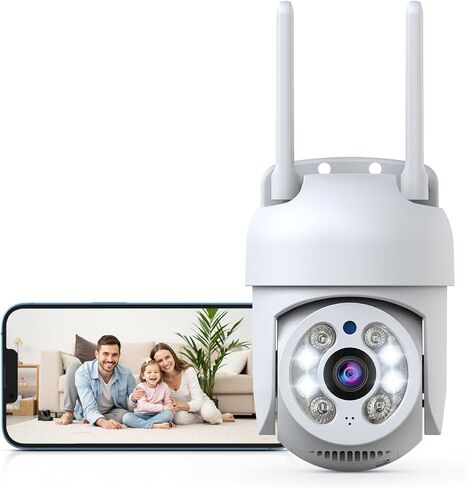 OOSSXX Wireless 2.4G/5G WiFi Cameras for Outdoor Home Security, 2K 3MP PTZ Camera 2-Way Audio,Outside Video Surveillance Indoor, Color Night Vision in Kuwait