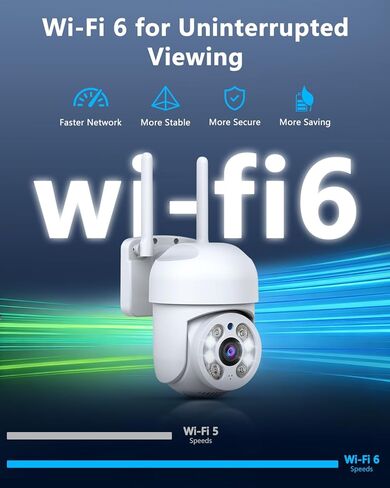 OOSSXX Wireless 2.4G/5G WiFi Cameras for Outdoor Home Security, 2K 3MP PTZ Camera 2-Way Audio,Outside Video Surveillance Indoor, Color Night Vision in Kuwait