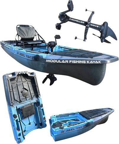 Recon Modular Fishing Kayak - بطول 10 أقدام خفيفة الوزن ، اجلس على قمة قوارب الكبار للبالغين والشباب - تصميم مستقر ومحمول ، مثالي لتوفير الفضاء - 400 رطل السعة in Saudi Arabia