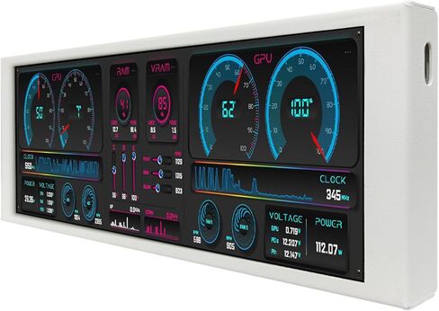 VSDISPLAY 10.1 Inch 1280x800 Computer Temp LCD Monitor PC Case Screen Display Supports Theme Editor DIY Dynamic Image Picture Wallpaper Monitoring RAM CPU GPU Data,Black in Kuwait