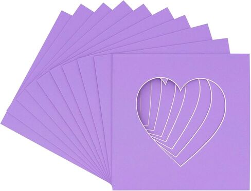Poster Palooza 24x24 Mat Bevel Cut for 20x20 Photos - Precut White Heart Shaped Photo Mat Board Opening - Acid Free Matte to Protect Your Pictures - Bevel Cut for Family Photos, Pack of 1 Matboard in Kuwait