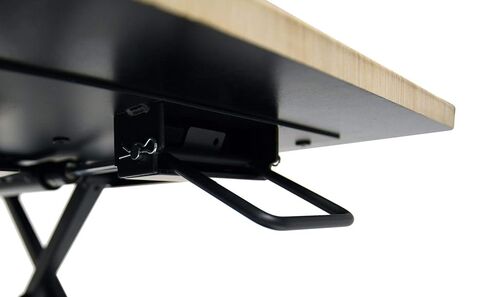 Luxor 2-Tier Height-Adjustable Pneumatic Lift Standing Desk Converter with Keyboard Tray and Built-in Cable Management - White Oak in Kuwait