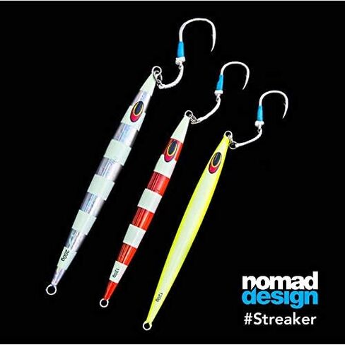 Nomad Design Deep Water Fishing - Erratic Action Trigger for Predators, Fast Sinking & BKK Jig Assist Hooks The Streaker 80G - 3 oz - Fusiller in Kuwait