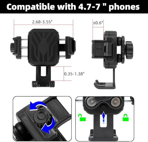Magnetic Motorcycle Phone Mount: 88 lb Strong Magnetic Pull for Gas Tank, Heavy-Duty with Vibration Dampener, Camera Friendly, One-Handed 1-Second Lock & Release, Fits 4.7-7.2" Smartphones in Kuwait