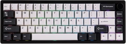 لوحة مفاتيح ميكانيكية EPOMAKER Galaxy65 QMK/VIA لاسلكية، لوحة مفاتيح مخصصة من الألومنيوم المؤكسد للكرة، مفتاح قابل للتبديل الساخن مسبقًا، إضاءة خلفية RGB، مقبض دوار، 2.4 جيجا هرتز/BT/Type-C (أسود) in Kuwait