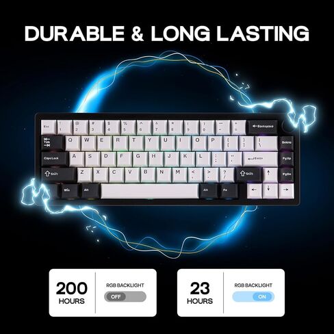 لوحة مفاتيح ميكانيكية EPOMAKER Galaxy65 QMK/VIA لاسلكية، لوحة مفاتيح مخصصة من الألومنيوم المؤكسد للكرة، مفتاح قابل للتبديل الساخن مسبقًا، إضاءة خلفية RGB، مقبض دوار، 2.4 جيجا هرتز/BT/Type-C (أسود) in Kuwait