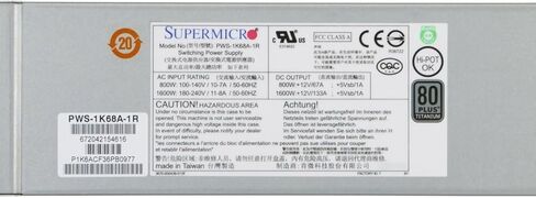 Supermicro PWS-1K68A-1R 1U 1600W مصدر طاقة تيتانيوم زائد 76.5 مم عرض 27 زوجًا in Kuwait