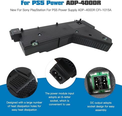 [2025 جديد] استبدال وحدة إمداد الطاقة ADP-400DR، CFI-1015A لجهاز So-ny PS5 PlayStation 5 - أسود in Kuwait
