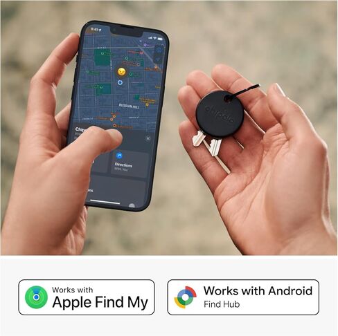 Chipolo POP Tracker Tag - Colorful, Compatible, Loud Bluetooth Tracker with Call Your Phone & Out of Range Alert, Works with Apple Find My or Google's Find My Device - 2 Pack (White, Black) in Kuwait