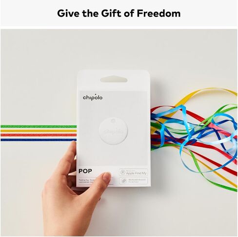 Chipolo POP Tracker Tag - Colorful, Compatible, Loud Bluetooth Tracker with Call Your Phone & Out of Range Alert, Works with Apple Find My or Google's Find My Device - 2 Pack (White, Black) in Kuwait