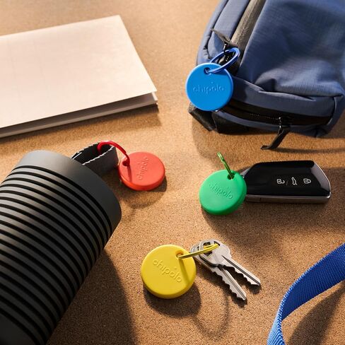 Chipolo POP Tracker Tag - Colorful, Compatible, Loud Bluetooth Tracker with Call Your Phone & Out of Range Alert, Works with Apple Find My or Google's Find My Device - 2 Pack (White, Black) in Kuwait