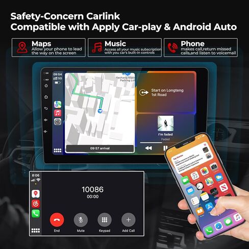 لكرايسلر 300 2015-2019 راديو تحديث استبدال ستيريو السيارة مع Carplay & Android Auto 8-Core 4+64G وحدة الرأس 9 بوصة 1280x720 IPS شاشة تعمل باللمس بلوتوث in Kuwait