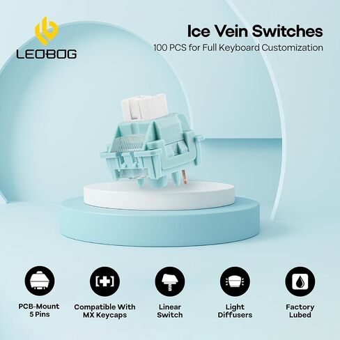 MechLands Aula F99 PRO 96% Mechanical Gaming Keyboard with LEOBOG Ice Vein 100 Pcs 42gf Linear Keyboard Switches in Kuwait