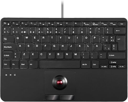 Perixx PERIBOARD-526 ES, Mini teclado USB con Cable y trackball - Teclas de tijera tipo X - 28 x 18 x 2,8 cm - 2 concentradores USB integrados - Español in Kuwait