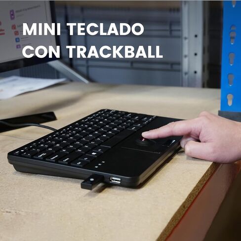 Perixx PERIBOARD-526 ES, Mini teclado USB con Cable y trackball - Teclas de tijera tipo X - 28 x 18 x 2,8 cm - 2 concentradores USB integrados - Español in Kuwait