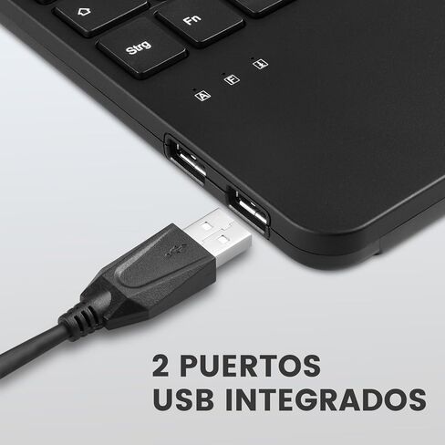 Perixx PERIBOARD-526 ES, Mini teclado USB con Cable y trackball - Teclas de tijera tipo X - 28 x 18 x 2,8 cm - 2 concentradores USB integrados - Español in Kuwait
