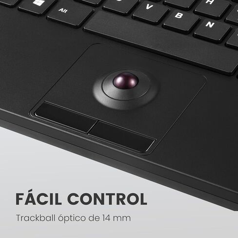 Perixx PERIBOARD-526 ES, Mini teclado USB con Cable y trackball - Teclas de tijera tipo X - 28 x 18 x 2,8 cm - 2 concentradores USB integrados - Español in Kuwait