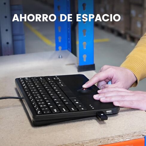 Perixx PERIBOARD-526 ES, Mini teclado USB con Cable y trackball - Teclas de tijera tipo X - 28 x 18 x 2,8 cm - 2 concentradores USB integrados - Español in Kuwait