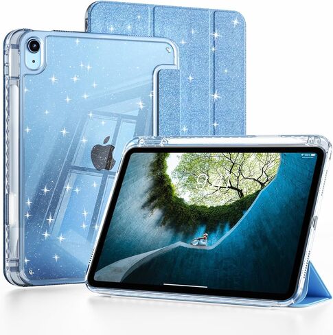 حافظة kenke لجهاز iPad (A16) الجيل الحادي عشر 11 بوصة 2025، iPad الجيل العاشر 10.9 بوصة 2022 مع حامل أقلام، غطاء إطاري ناعم نحيف من مادة TPU مع غطاء خلفي صلب شفاف شفاف، نوم/استيقاظ تلقائي، وردي فاتح in Kuwait