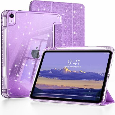 حافظة kenke لجهاز iPad (A16) الجيل الحادي عشر 11 بوصة 2025، iPad الجيل العاشر 10.9 بوصة 2022 مع حامل أقلام، غطاء إطاري ناعم نحيف من مادة TPU مع غطاء خلفي صلب شفاف شفاف، نوم/استيقاظ تلقائي، وردي فاتح in Kuwait