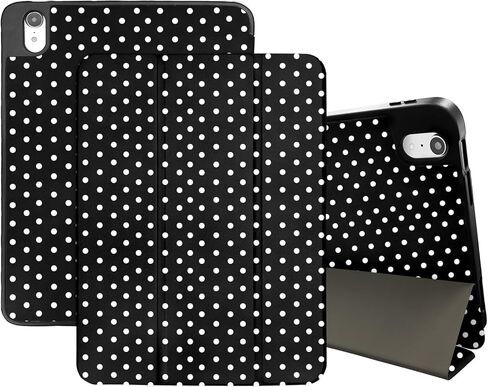 Compatible with iPad (A16) 11th Generation 11 Inch 2025,10th Generation Case 2022 Compatible with iPad 10.9 Inch Case Pencil Holder Auto Sleep/Wake Striped Polka Dot Cute Women Girls-Brown in Kuwait
