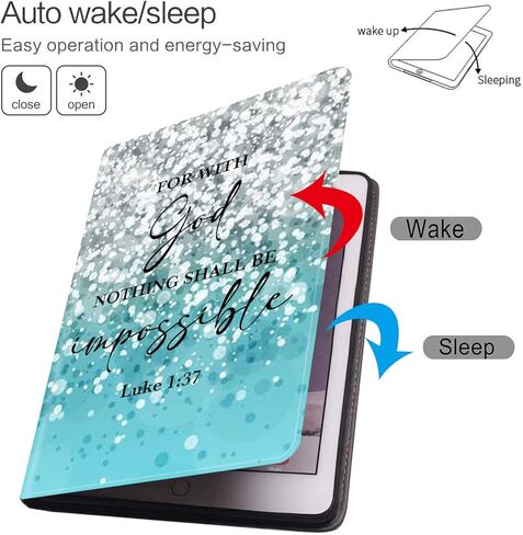 for Samsung Galaxy Tab A8 10.5-inch Case, Ultra-Thin Multi-Angle Bracket Full Body Case with Wake/Sleep Function, for Samsung Galaxy A8 2022 [SM-X200/X205/X207] - Blue Flash Bible Pattern in Kuwait