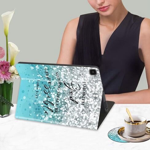for Samsung Galaxy Tab A8 10.5-inch Case, Ultra-Thin Multi-Angle Bracket Full Body Case with Wake/Sleep Function, for Samsung Galaxy A8 2022 [SM-X200/X205/X207] - Blue Flash Bible Pattern in Kuwait