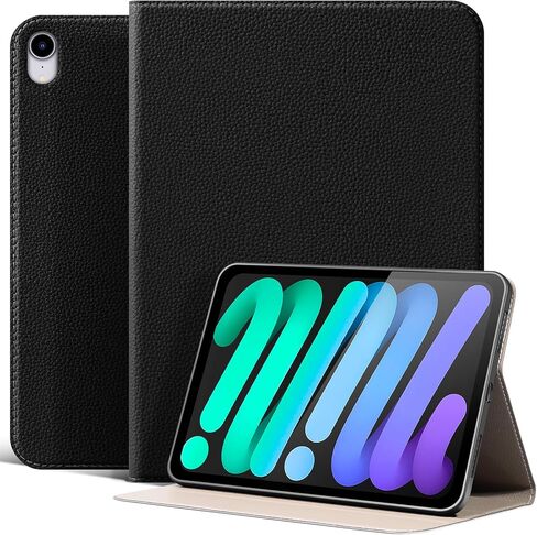 حافظة لجهاز iPad mini 7 (A17 Pro) 2024، iPad mini الجيل السادس 2021، غطاء ذكي واقٍ من الجلد مقاوم للصدمات وحامل قابل للتعديل - تنبيه/غفو تلقائي وزوايا رؤية متعددة، رمادي بني in Kuwait