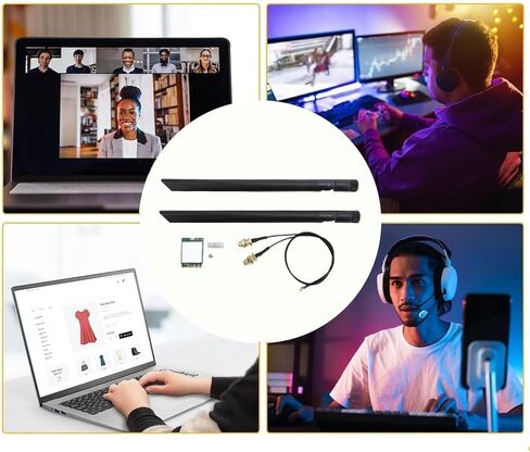 بطاقة لاسلكية AX 1675 X WiFi 6E M.2، محول شبكة ثلاثي النطاق 2.4G 5G 6G Bluetooth 5.3 PC مع هوائي مزدوج 8db، يدعم 10 11 in Kuwait