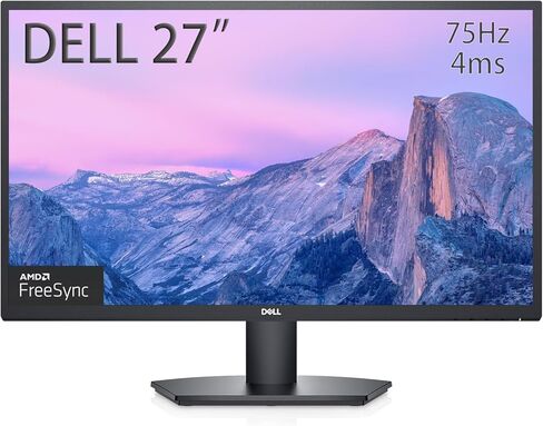 Dell S Series 27" FHD (1920 x 1080) Monitor, 75Hz Refresh Rate, 4ms, 16:9 Ratio with Comfortview, Anti-Glare Screen with 3H Hardness, AMD FreeSync Premium, Black, SE2722HX in Kuwait