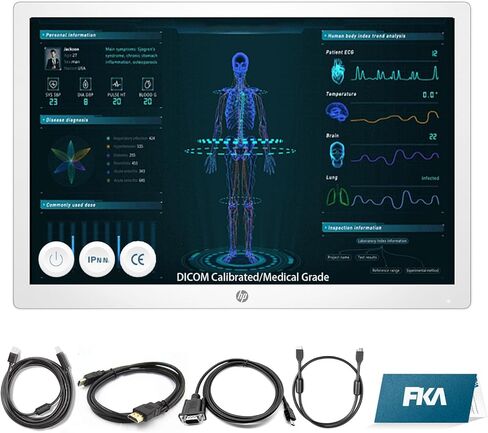 HP Healthcare Edition HC241P شاشة المراجعة السريرية مقاس 24 بوصة بدون حامل، معايرة DICOM للمراجعة السريرية وعرض التشخيص الدقيق، كابلات HDMI/DP/VGA/USB 2.0 من النوع B إلى النوع A in Kuwait