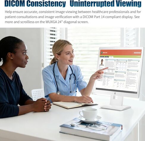 HP Healthcare Edition HC241P شاشة المراجعة السريرية مقاس 24 بوصة بدون حامل، معايرة DICOM للمراجعة السريرية وعرض التشخيص الدقيق، كابلات HDMI/DP/VGA/USB 2.0 من النوع B إلى النوع A in Kuwait