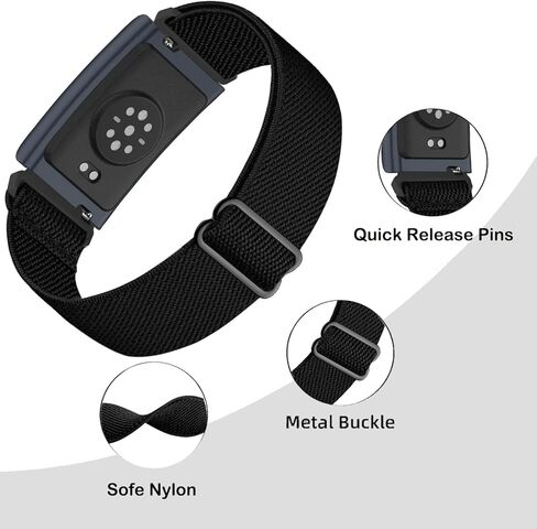 4 عبوات من أحزمة ساعة قابلة للتمدد للكاحل/الذراع متوافقة مع حزام Amazfit Helio، سوار رياضي مرن من النايلون بحلقة 22 مم لحزام Amazfit Helio in Kuwait