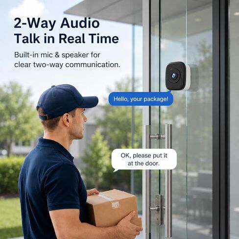 4K Window Security Camera, WiFi 6 Dual Band 2.4G/5G Indoor Outdoor Camera, No Drilling Magnetic Mount, UHD Night Vision, 2-Way Audio, Motion Detection, TF Card Storage in Kuwait