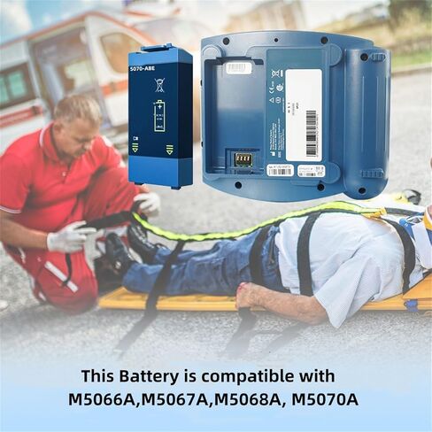 بطارية بديلة BLUEYE AED، معتمدة من إدارة الغذاء والدواء الأمريكية، تستخدم لجهاز HeartStartHome ومزيل الرجفان الخارجي الآلي في الموقع، متوافقة مع حزمة M5070A، 9V 4.2AH، غير قابلة لإعادة الشحن (رقم الموديل: 5070-ABE) in Kuwait